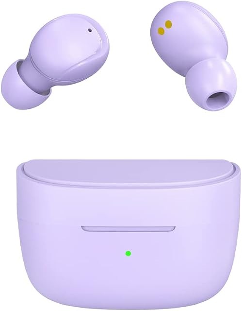 Hiteblaz Wireless Earbuds Bluetooth 5.1 Headphones, Mini Buds, IPX5 Waterproof Tiny Size, Big Bass Stereo Sound, Touch Control 20H Playtime Earphones for iPhone Android XY30 (Purple)