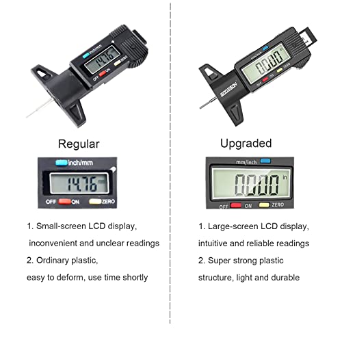 Godeson Digital Tyre Tread Depth Gauge Uk,0-25.4 Mm Inch Tyre Guage Digital With Large Lcd Display And Tire Tread Depth Measuring Tool For Cars,Trucks,Moto #TOP1