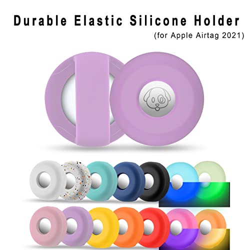 Airtag Holder for Dog Collar, Cibaabo Silicone Air Tag Case Cover Compatible with Apple Airtags for 0.8-1.2inch Cat Pet Collar Harness Loop