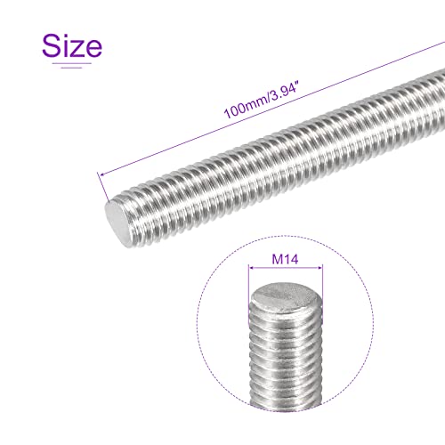 Miniatura 3 de Dmiotech 5 Paquete M14 X 100mm Totalmente Roscado Varilla 304 Inoxidable Acero Derecha Mano Roscas Varilla Barra Pernos Abrazaderas Y U-Pernos