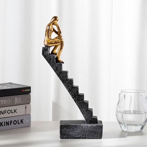 Estatua Decorativa Pensador Dorada 24 cm miniatura 5