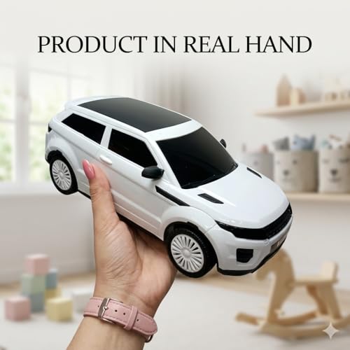 Image of Trenzo Big Size Toy Car for Kids | Friction Powered Push & Go Toy SUV Vehicle | Durable Non-Toxic Toys | Smooth Rolling Action Cars for Boys & Girls Age 3+ (White)