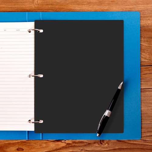 Full Page Flat Sheet Lifters & Page Protectors by Ring Binder Depot - Letter Size 11" x 8.5", 3-Hole Binder Separators with 4-1/4" Hole Spacing (Black, 10 Packs)