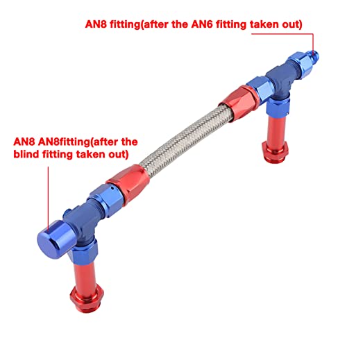 XTevu Kit de linha de combustível trançado AN8 – Conexões de carburador de alimentação dupla para ca