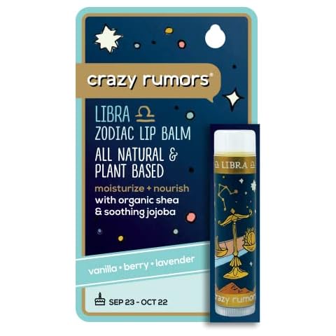 Crazy Rumors Libra Zodiac All Natural, Plant Based Lip Balm to Moisturize and Nourish your Lips - Air Blend Cover