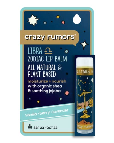 Crazy Rumors Libra Zodiac All Natural, Plant Based Lip Balm to Moisturize and Nourish your Lips - Air Blend