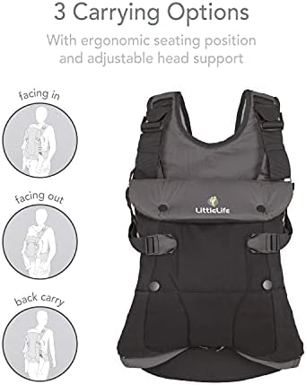 LittleLife Acorn 4-in-1 Convertible Baby Carrier, Front and Back, face-in and face-Out for Newborns and Older: 3.6kg-15kg / 8-33lbs Weight