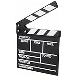 Directors Clapperboard, Movie Clap per Bo-ard, /Film/TV Clapper - Hollywood Action!, Film Clapper BoArd, Wooden Clap board MOVIE Night Accessories for Videos, TV Shows,Party, etc, Black