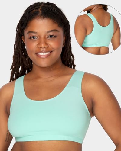 Fruit of the Loom womens Built Up Tank Style Sports Bra, Mint Chip/White/Grey Heather - 3 Pack, 36 US image 2