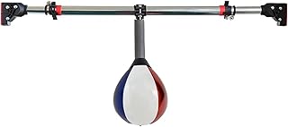 GTPBAO Punching Ball Saco de Boxeo Balón De Boxeo De Montaje En Techo, Rojo, Blanco Y Azul, Balón De Boxeo De Velocidad Ajustable En Altura para Entrenamiento De Deportes De Boxeo