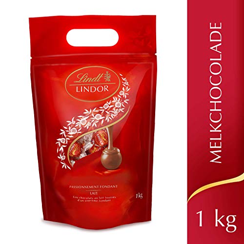 Lindt Lindor zakje met melkchocoladetruffels, ca. 80 ballen, 1 kg, perfect om te delen, chocoladeballetjes met een zacht smeltende vulling - Image 3