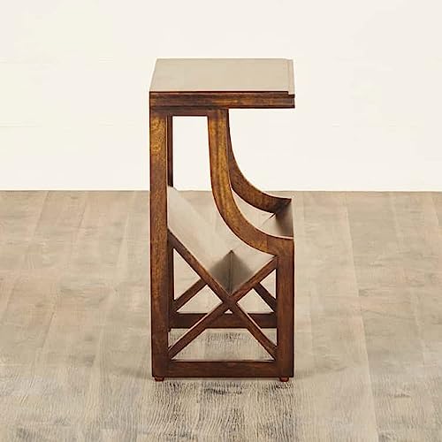 Image of LATIVA END Table for Living Room and Bedroom | Premium Design Rectangular Side Table for Home & Kitchen| Brown Finish, Mango Wood | Ideal for Home Decor