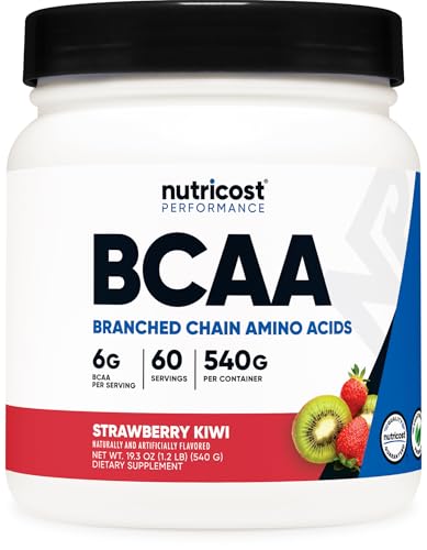 Nutricost BCAA �p�E�_�[ 60�H�� (�X�g���x���[�L�E�C��) 2:1:1�A��GMO�A�O���e���t���[