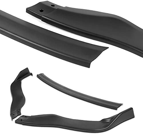 Stay-Tuned, 9PCS ABS Front Bumper Lip Spoiler Body Kit + Universal 86" x 4" Side Skirts, Compatible with Lexus IS250 IS350 2011 2012 2013, Exterior Accessory (Unpainted Black)