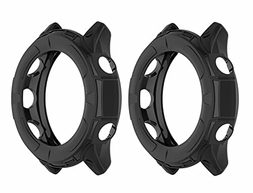 SHEAWA for Garmin(�K�[�~��) Forerunner 255 �P�[�X �J�o�[ 2�Z�b�g �ی�P�[�X TPU�S�� �݊��i �ϏՌ� �ی�J�o�[ �A�N�Z�T���[ (�u���b�N)