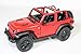 KiNSMART - Jeep Wrangler Rubicon Off Road 4x4 5 inch 1:34 Scale Die Cast Model Replica Toy Car (Red Opentop)