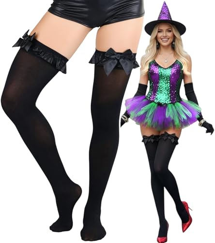 Image of ToBeInStyle Women's Back Satin Bow Thigh Hi