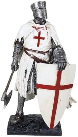 Ebros Gift Templar White Cloak Caped Medieval Crusader Axeman Kni...
