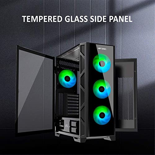 Image of Ant Esports Dynamic GT Mid-Tower Computer Case /Gaming Cabinet - Black | Supports E-ATX, ATX, Micro-ATX, Mini-ITX | Pre-Installed 3 x 120mm Front Fans and 1 x 120 mm Rear Fan