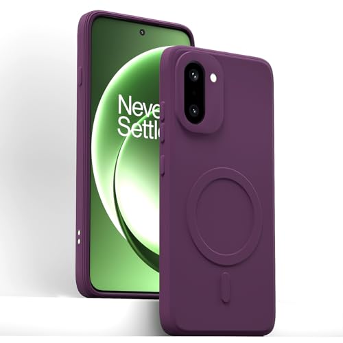 Image of Outlouders Back Cover for OnePlus 15R 5G Soft Matte Silicone Cover with Slim Fit | Mag-Safe Logo (Not Mag-Safe Compatible) | Shockproof | Camera Protection Bumper Case (Purple)