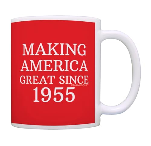 ThisWear 70th Birthday Gifts For All Making America Great Since 1955 Birthday 11oz Ceramic 11oz 11oz Ceramic Coffee Mug with Handle Red