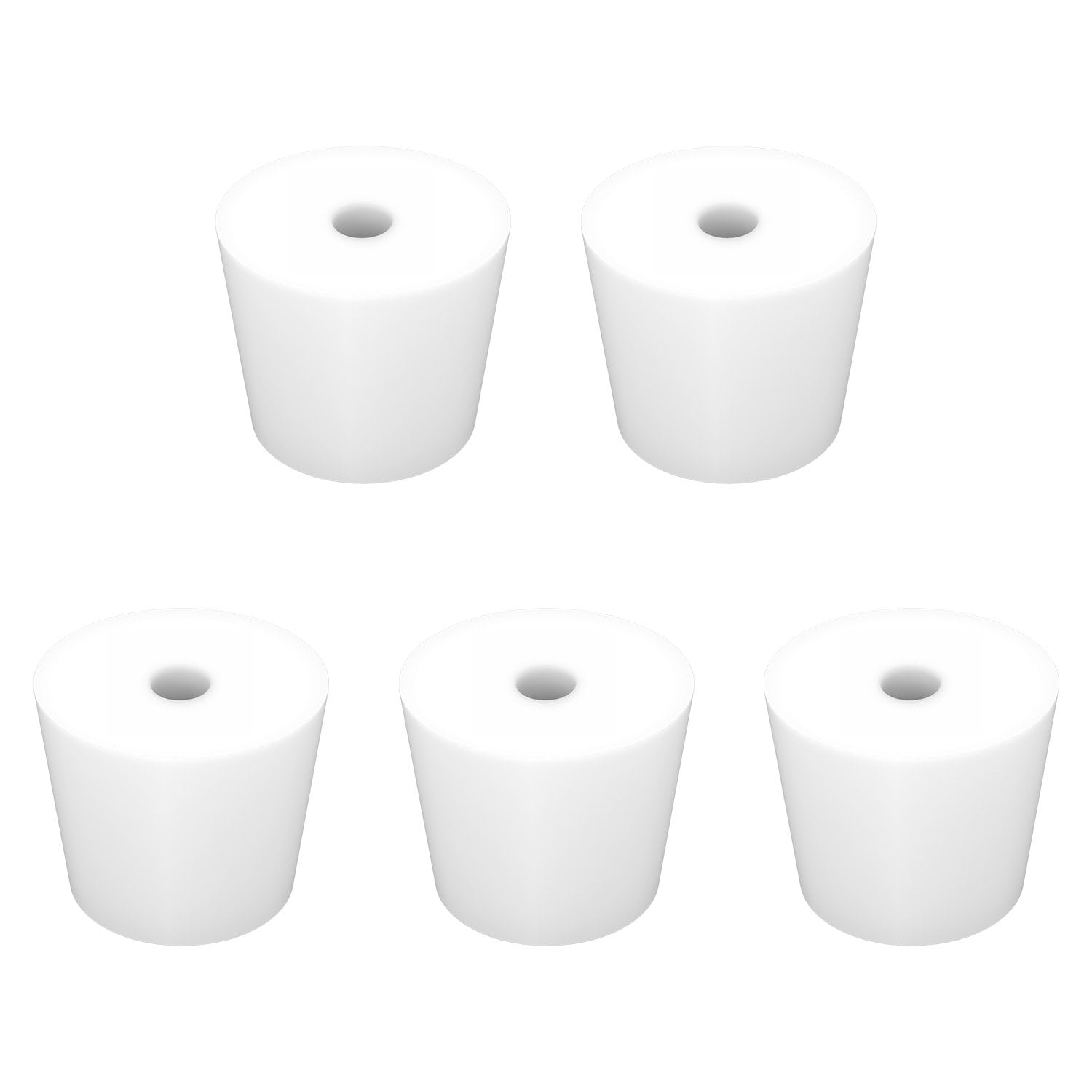 Labasics 5-Pack 6# Single-Hole Silicone Stoppers, White Tapered Lab Seal Stoppers with 0.31" Hole, Durable and Reusable Silicone Plugs for Laboratory Glassware, Airtight Sealing, and Experiments — Amazon image 14