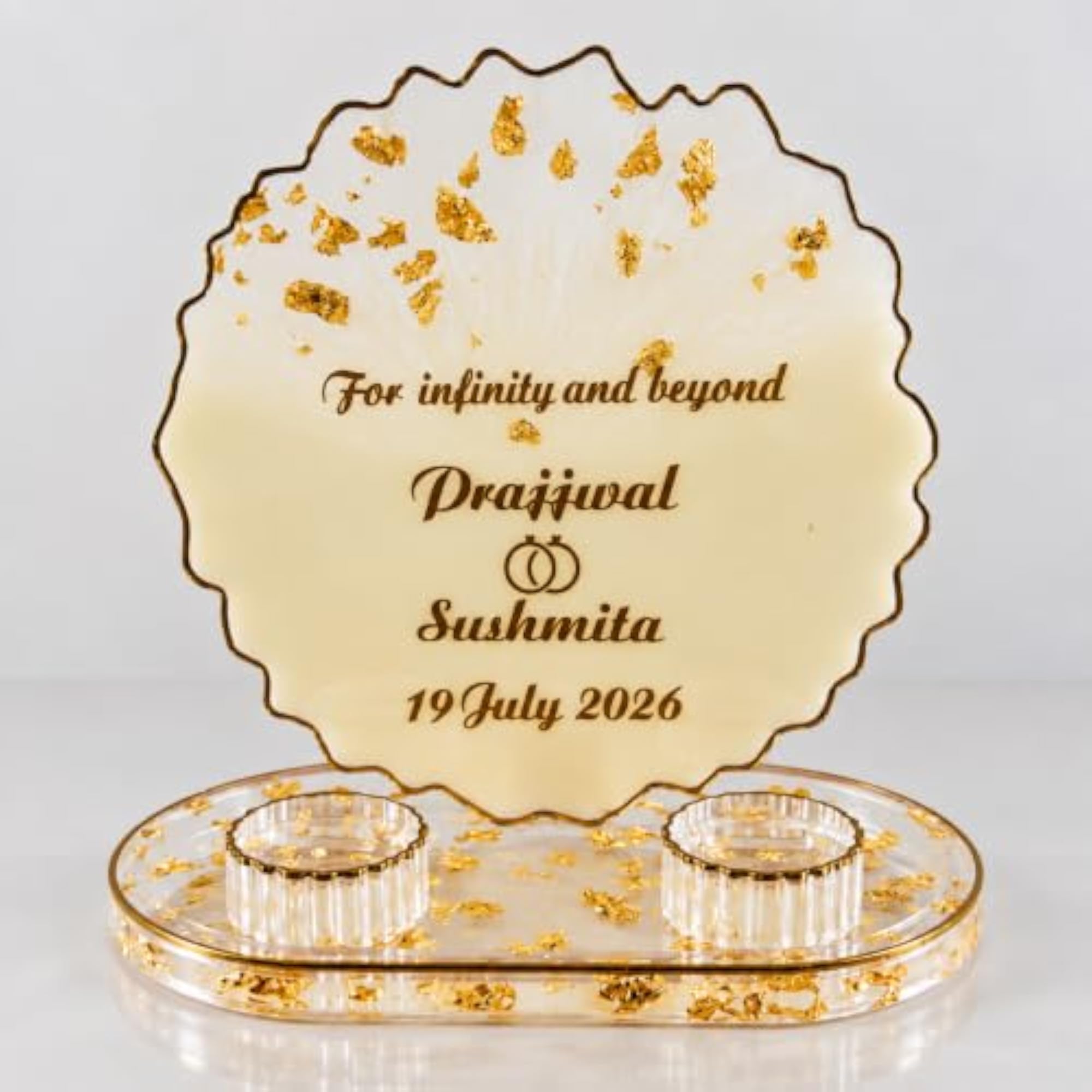 Customized Ring Platter for Engagement Ceremony, 8 Inch