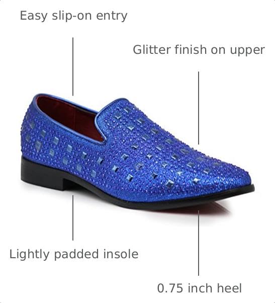 Image of SPK11 Men's Vintage Fashion Rhinestone Designer Dress Loafers Slip On Shoes Classic Tuxedo Dress Shoes