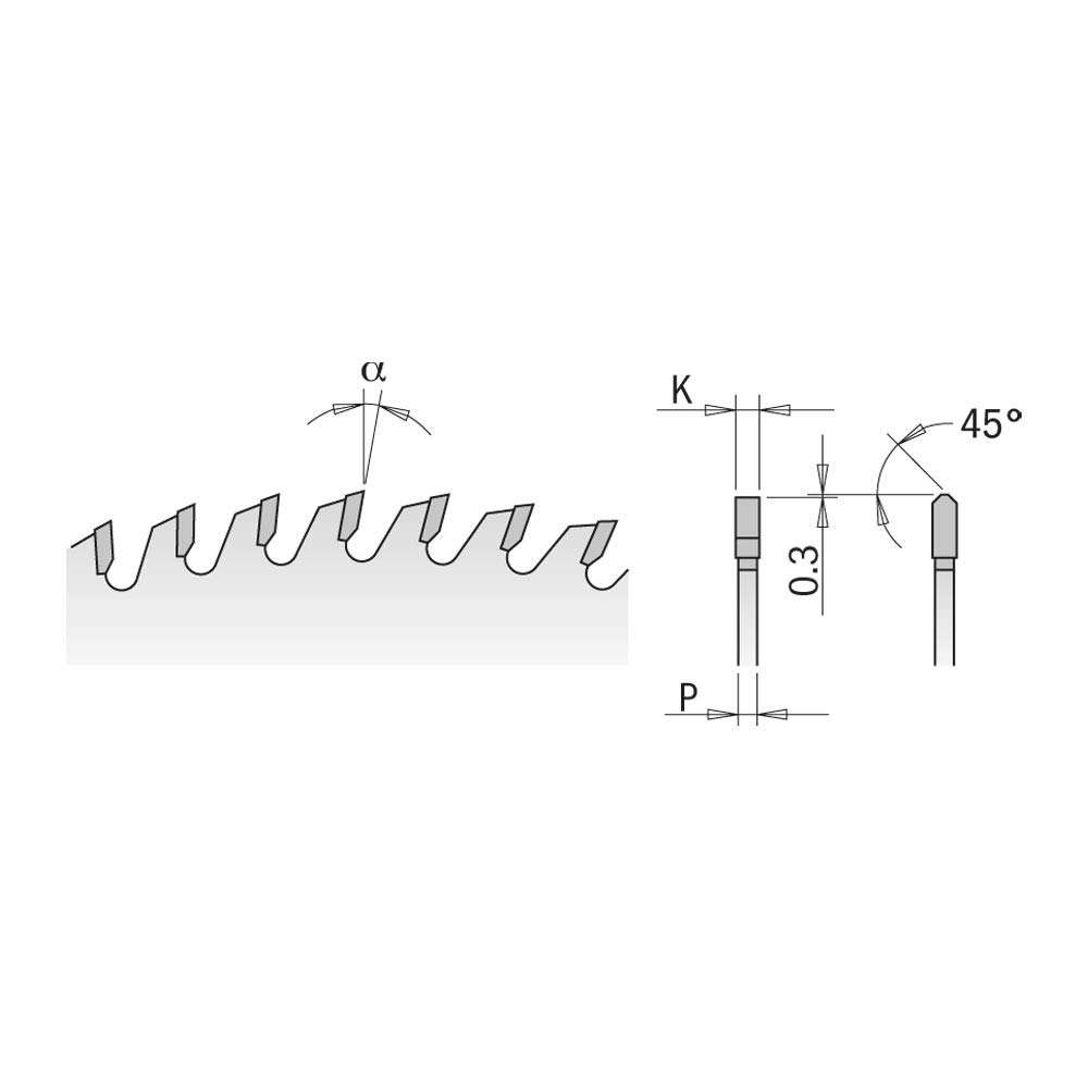 CMT 284.216.40M – Sierra circular para materiales no ferrosos PVC and laminados HW 216X2.6/2.2X30 Z40 TCG 5°POS