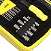 DNA MOTORING Universal Hand Tool Kit, Multi-Bit Screwdriver Hex Keys Set, Multibit Screw Driver with Screwdriver Bits, Nut Driver Set for SAE and Metric, Yellow, TOOLS-00038