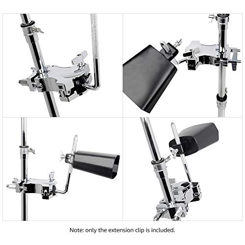 Abrazadera ajustable para extensión de tom de batería Eujgoov con soporte de abrazadera y montura en L para accesorios de percusión miniatura 5
