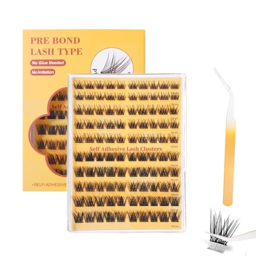 Image of MAYCREATE 100pcs Self Adhesive Lash Clusters Wispy Fake False Eyelashes 10-16mm Natural Look DIY High-end Fibers Cluster Lashes Eyelash Kit for Daily Use Party Festival