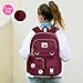 CCJPX Girls Backpack, 16 inch Elementary School Laptop Bag College Bookbag, Anti Theft Daypack with Lunch Box for Teens Students Women - Red