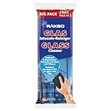 RAKSO Glas-Intensivreiniger - 2 Scheibenreiniger, 2x1 Stk. aus Edelstahlwolle, kratzfrei, Glasreiniger & Fliesenreiniger für Wand/Boden-Reiniger