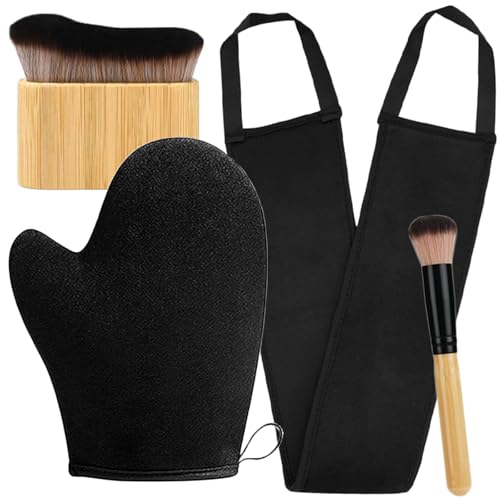 Ensemble De Gants Autobronzants 4 En 1, Applicateurs De Lotion Pour Le Dos, Mini Gants De Bronzage Bronzage Et Pinceau à Auto-Brosses Super Doux, Pour Crème De Bain Soleil,La Crème Brune,l'Huile Brune