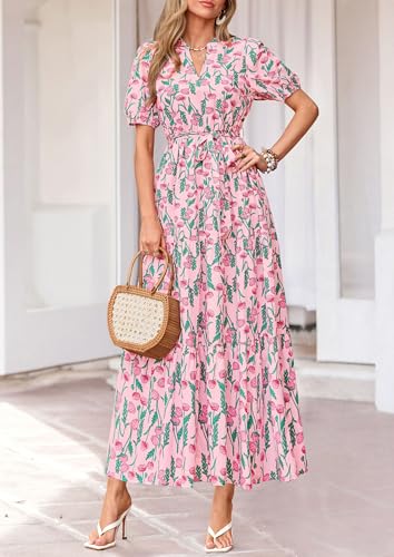 Image of PRETTYGARDEN Women's Summer Boho Floral Maxi Dresses