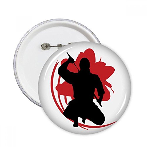 Broche ronde samouraï sakura lot de 5 pour customiser un vêtement uni facilement