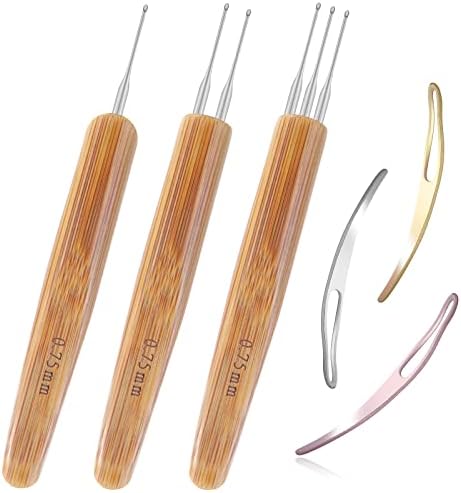 6PCS Dreadlock Crochet Needle for Dreadlocks, Durable 0.75mm Dreadlock Crochet Hooks for Hair with Interlocking Tool, Excellent for Maintaining Real Dread Loc