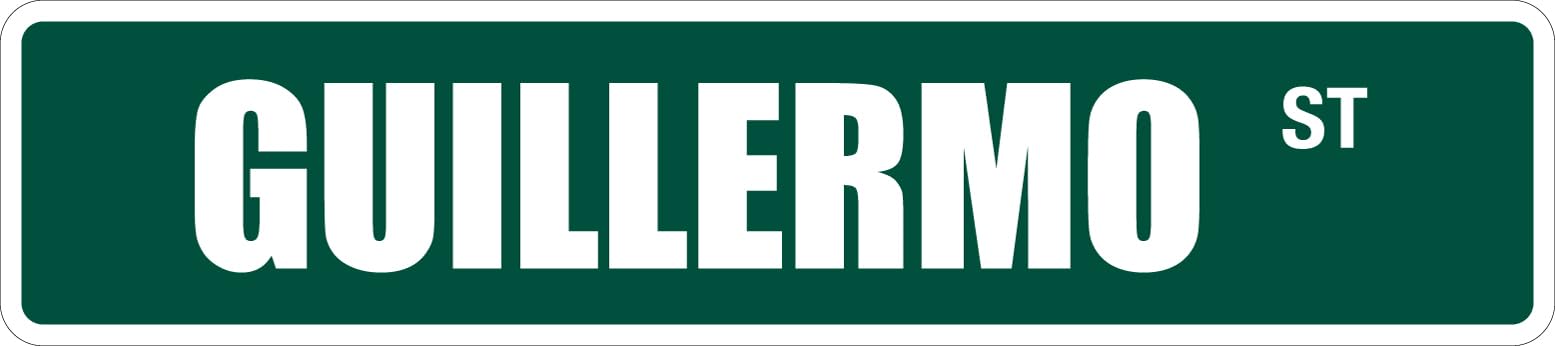 metal sign Guillermo 4" x 16" Metal Novelty Street Sign