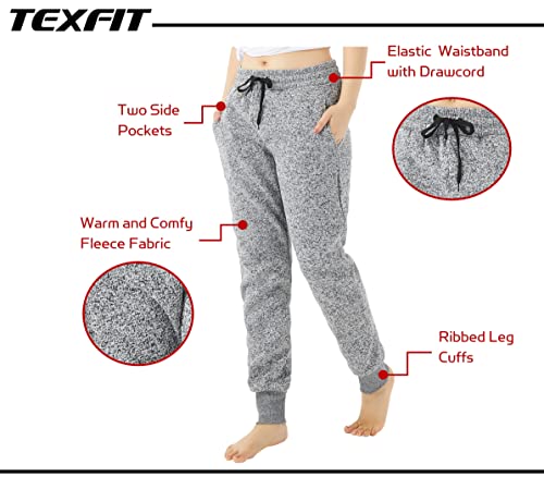 TEXFIT-2-Pack-Joggers-for-Women-with-Side-Pockets-Rib-Cuff-Bottoms-Soft-Fleece-Sweatpants-for-Women-2pcs-Set