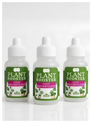Image of Bombay Greens Organic Plant Booster Liquid Bio Food for Plants | Natural Plant Growth Booster for Indoor & Outdoor Plants, Home Garden, Flowering & Vegetable Plants - 50ml, Pack of 3