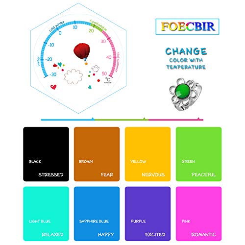 Foecbir Mood Ring Can Change The Color And Adjustable The Size Of The Decorations (Sun Flower) #TOP6