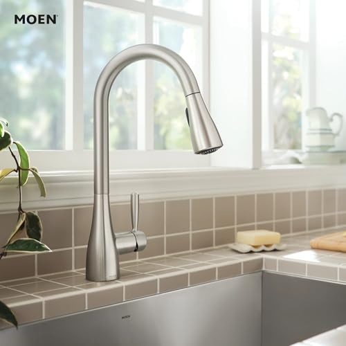 Moen Shoreway Single Handle Pull-Down Kitchen Faucet with Power Clean, Soap Dispenser and Reflex, Spot Resist Stainless, 87236SRS by Moen - Image 2