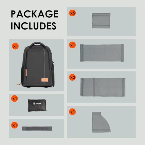 TARION 15L Camera Backpacks for Photographers - Waterproof Camera Bag Photography backpack with 15.6" Laptop Compartment Rain Cover Side Access Tripod Holder(TB04 Black)