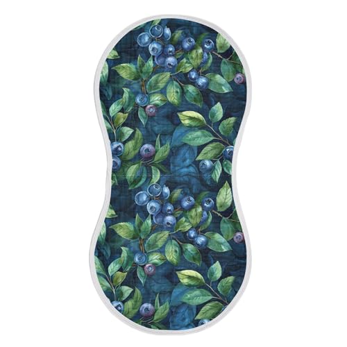 xigua Blueberry Baby Burp Cloths for Newborn Boys and Girls 1 Pack, Soft & Absorbent Cotton Baby Burp Cloth, Baby Washcloths, Newborn Towel, Burp Rags