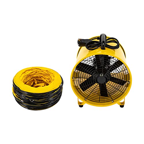 Ventilador industrial soplador de 16 pulgadas, 1100W con dos velocidades, ventilador axial de alta potencia con ducto de 32.8 pies, 3178 CFM para ventilación y extracción en cuarto de cultivo, almacén y taller miniatura 2