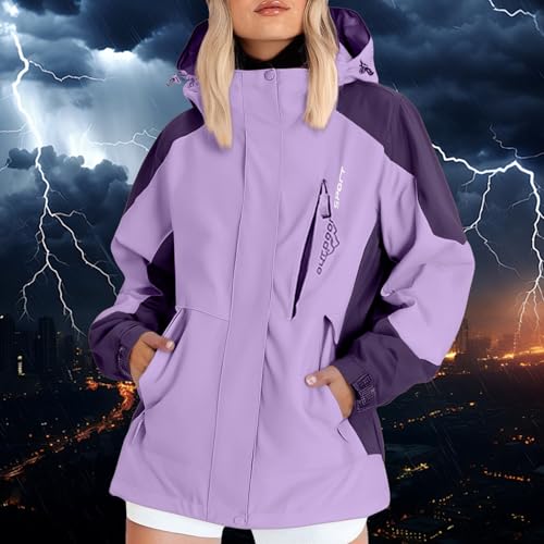 Women Rain Jacket with Hood Fall Fashion Lightweight Outdoor Windbreaker Jackets Windproof Suit Raincoat2
