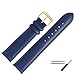 Produktbild MARBURGER Uhrenarmband 12mm Leder Blau Gold Glatt Mit Naht - Montage Set 8071251000220
