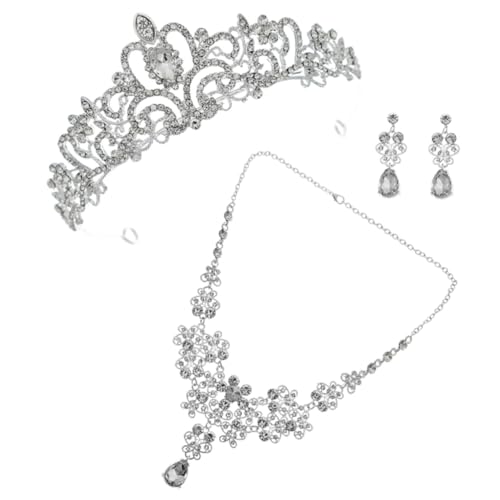 Joyería nupcial con pendientes y collar de brillantes para mujeres en eventos de gala