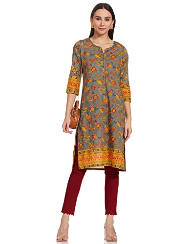 Image of Rangriti Womens Round Neck Printed Kurta